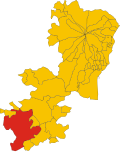 Map of comune of Caltagirone (metropolitan city of Catania, region Sicily, Italy)